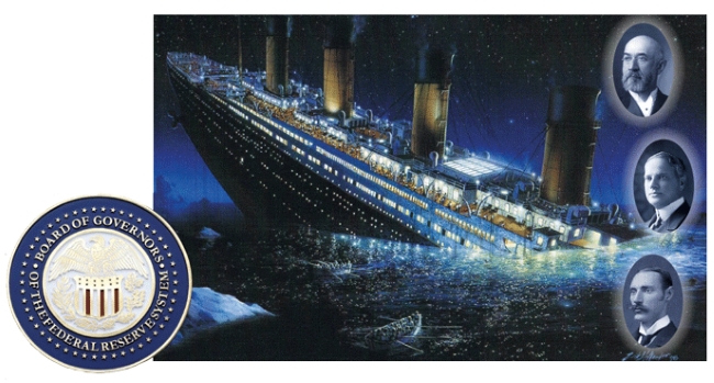 Als die Titanic sank, fanden die gefährlichsten Gegner der geplanten Federal Reserve – einer privaten US-Zentralbank – den Tod: Isidor Straus, Benjamin Guggenheim, und John Astor (v.o.n.u.).