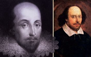 Niemand weiß, wie William Shakespeare ausgesehen hat. Das Gemälde rechts sieht sehr nach Stallknecht aus, während dasjenige links intellektuell aufgemöbelt wurde.
